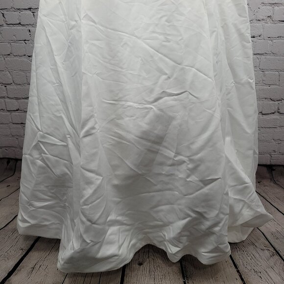 Alfred Angelo White Pearl Beaded Train Bridal A-Line #1973 Wedding Dress Gown 16 - Picture 10 of 16